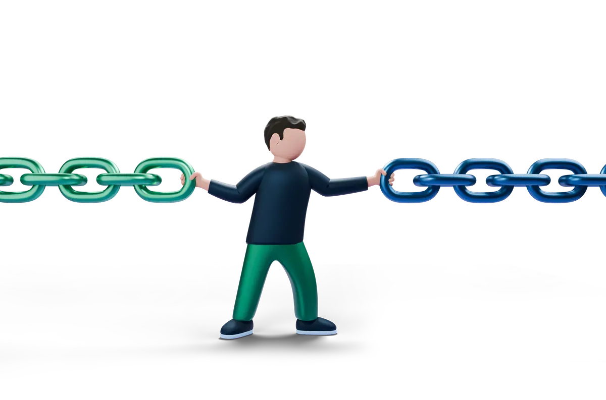 3D figure held between chains, for an unsupported Joomla 4 site