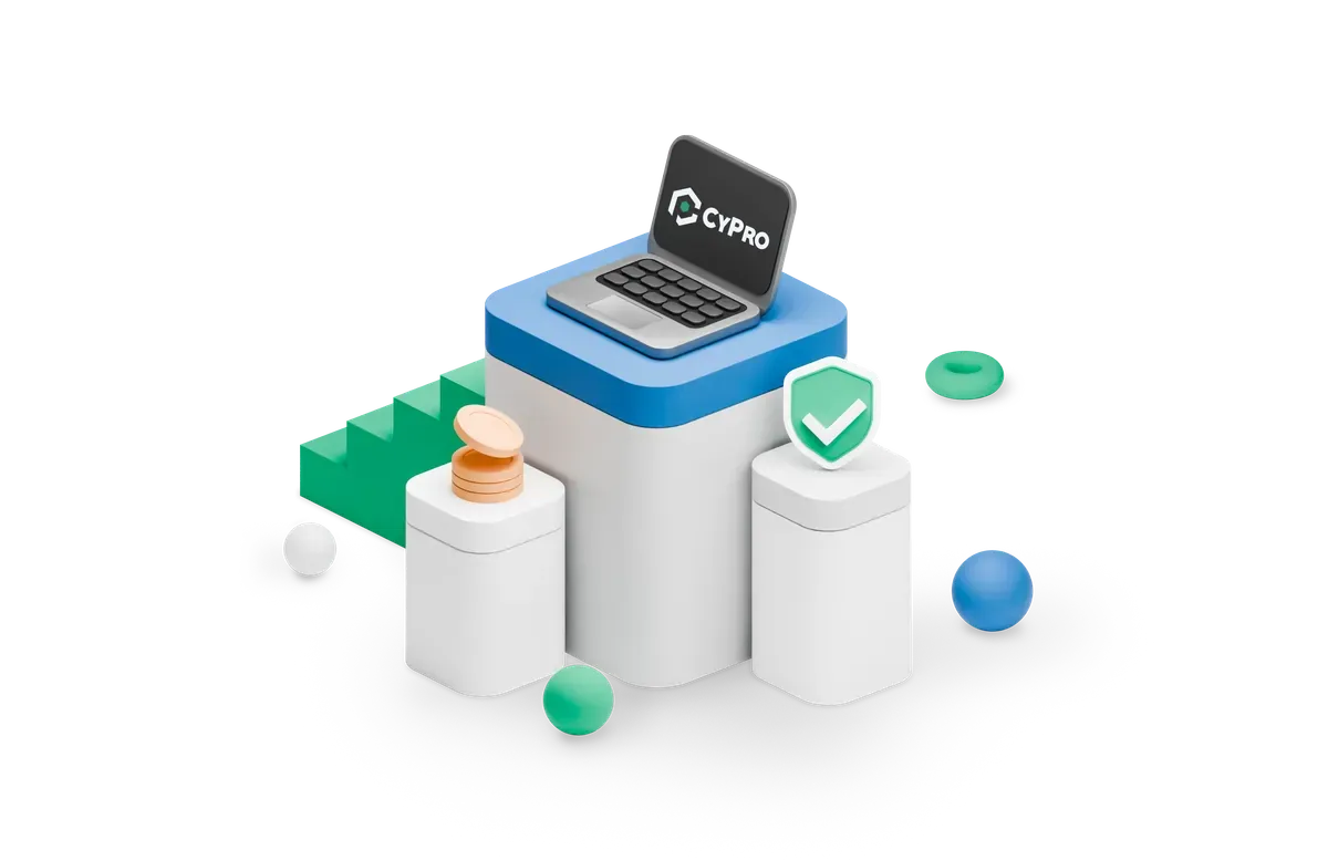 3D laptop on building blocks, for a website owner choosing PHP settings